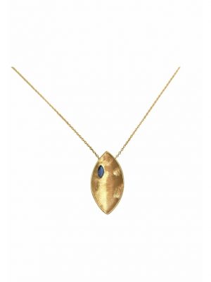 Halskette mit Anhänger MARQUISE SCHALE - Iolith GEMSHINE Gold coloured
