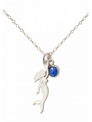 Halskette mit Anhänger Maritim Nautics Meerjungfrau Mermaid - Saphir GEMSHINE Silver coloured