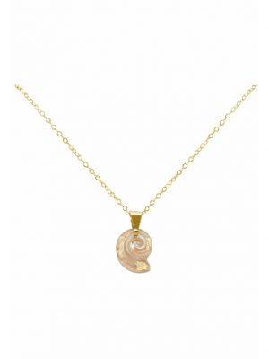 Halskette mit Anhänger Maritim Nautics Nautilus golden Muschel MADE WITH SWAROVSKI ELEMENTS GEMSHINE Gold coloured