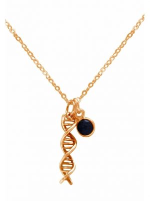 Halskette mit Anhänger Spiral DNA Doppelt Helix Molekül - Saphir: Arzt, Wissenschaft, Chemie GEMSHINE Rose gold coloured