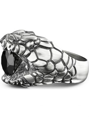 Herren-Herrenring 925er Silber 1 Spinell Zancan Anthrazit