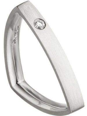 JOBO Diamantring "Spitz-Ring dreieckig", 950 Platin mit Diamant