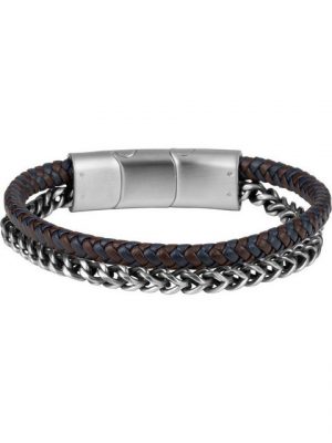 Jacques Lemans Armband "Jacques Lemans Herren-Armband Leder, Edelstahl", trendig