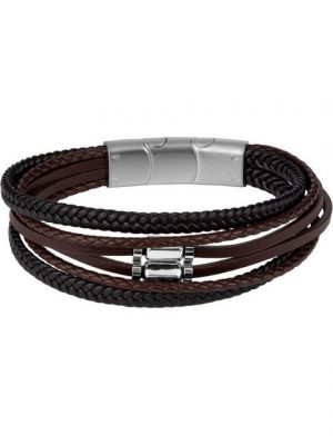 Jacques Lemans Armband "Jacques Lemans Herren-Armband Leder, Edelstahl", trendig