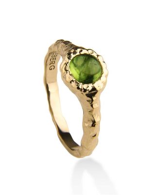 Jeberg Ring - I AM GOLD Peridot - 60800 925 Silber vergoldet, Edelstein grün