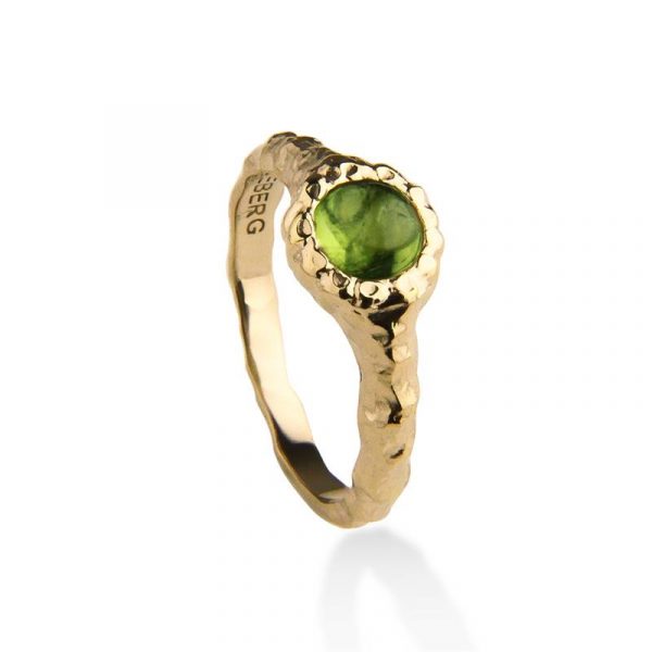 Jeberg Ring - I AM GOLD Peridot - 60800 925 Silber vergoldet, Edelstein grün