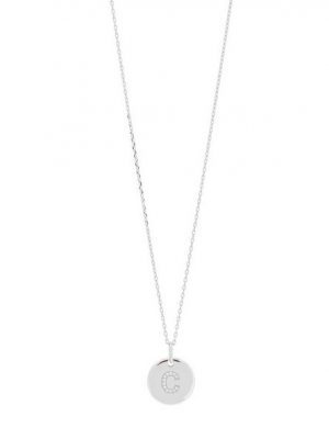 Joanli Nor Kette mit Anhänger "ELLANOR Kette mit rundem Buchstaben-Anhänger "C" 14mm und Zirkonia"
