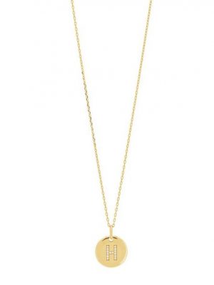 Joanli Nor Kette mit Anhänger "ELLANOR Kette mit rundem Buchstaben-Anhänger "H" 14mm und Zirkonia"