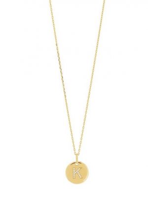 Joanli Nor Kette mit Anhänger "ELLANOR Kette mit rundem Buchstaben-Anhänger "K" 14mm und Zirkonia"