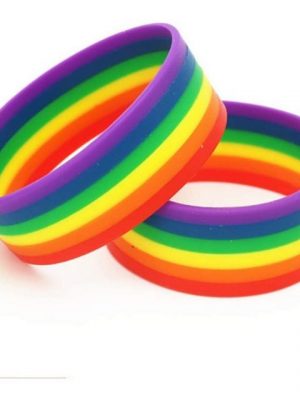 Jormftte Wickelarmband "Regenbogen Armbänder aus Gummi Armband Silikon Gummi Regenbogen Flagge Armbänder Armreifen Lesbian Homosexual" (2-tlg)
