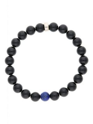 JuwelmaLux Armband "Steinarmband Armschmuck Lapislazuli, Onyx" (1-tlg), Herren Steinarmband Silber 925/000, inkl. Schmuckschachtel