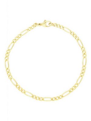 JuwelmaLux Goldarmband "Armband Gold Figarokette 21 cm" (1-tlg), Herren Armband Gelbgold 585/000, inkl. Schmuckschachtel