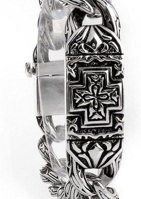 Karisma Edelstahlarmband "Herren Edelstahl Armband Geschwärtzt Kreuz Mittelalter 22cm - SB8552"