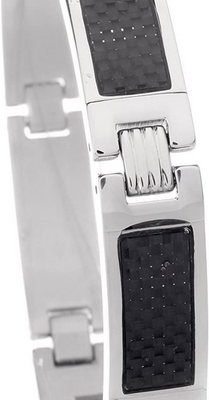 Karisma Edelstahlarmband "Karisma Männer Edelstahl Armband Mit Karboneinlage316L - Hoch Poliert SB5973 - 20.5 Zentimeter"