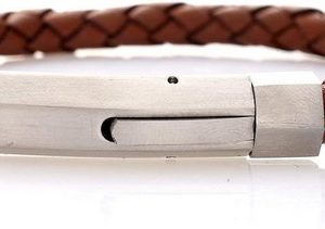 Karisma Lederarmband "Karisma Herren Braunes Leder Armband mit Edelstahl Verschluss Matt - SB8542 - 19.0 Zentimeter"