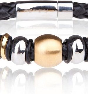 Karisma Lederarmband "Karisma Leder Armband Edelstahl Elemente Gold und Silber Farben"