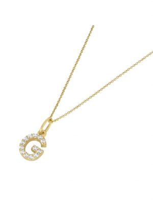 Kette Anhänger Buchstabe G mit Zirkonia, Gold 375 Luigi Merano Gold