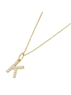 Kette Anhänger Buchstabe K mit Zirkonia, Gold 375 Luigi Merano Gold