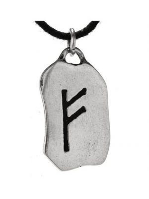 Kiss of Leather Kettenanhänger "Rune Fehu 925 Sterling Silber Buchstabe F"