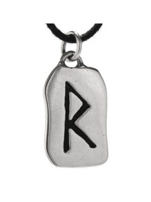 Kiss of Leather Kettenanhänger "Rune Raido 925 Sterling Silber Buchstabe R"