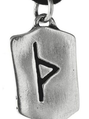 Kiss of Leather Kettenanhänger "Rune Thurisaz 925 Sterling Silber Buchstabe TH"