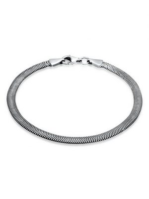 Kuzzoi Armband "Flach Elegant Schlangenkette Fischgräte 925 Silber"