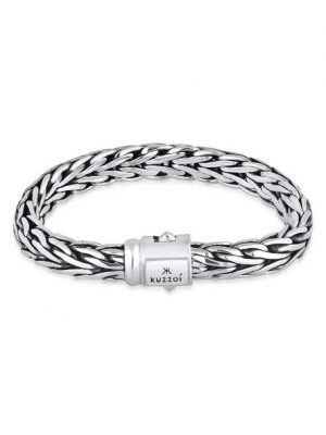 Kuzzoi Armband "Gliederarmband Zopfmuster Unisex 925er Silber"