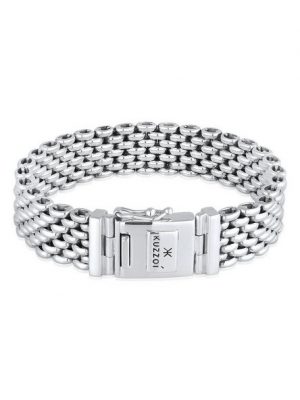 Kuzzoi Armband "Herren Breit Massiv Kastenverschluss 925 Silber"