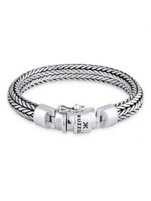 Kuzzoi Armband "Herren Kastenverschluss Zopfglieder 925er Silber"