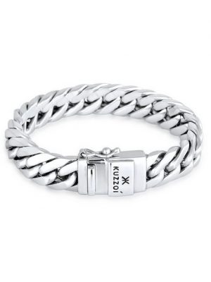 Kuzzoi Armband "Herren Panzerarmband Kastenverschluss 925er Silber"