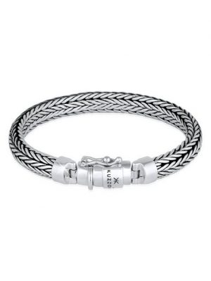 Kuzzoi Armband "Herren oxidiert Kastenverschluss 925 Silber"