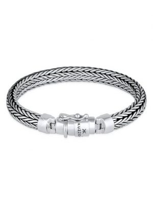 Kuzzoi Armband "Herren oxidiert Kastenverschluss 925 Silber"