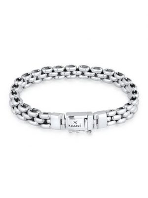 Kuzzoi Silberarmband "Herren Trend Glieder Kette Oxidiert 925 Silber", Basic Armband