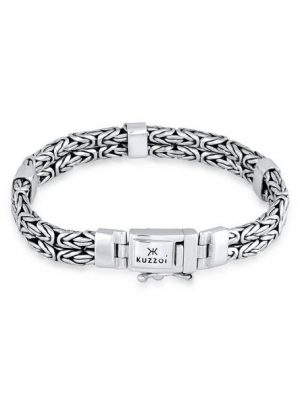 Kuzzoi Silberarmband "Herren Trend Königskette Oxidiert 925 Silber", Basic Armband