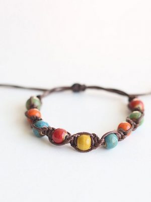 Leway Bettelarmband "Handgewebtes Keramikarmband Unisex-Armband Perlen Aquarell-Stil Handgemachter Schmuck - Damenschmuck" (1-tlg)