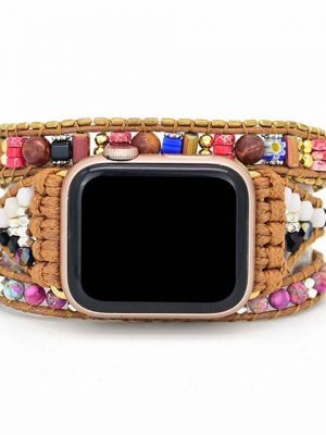 Leway Smartwatch-Armband "Individuelles Perlenarmband Armband Kompatibel mit Apple Watch 42mm/44mm/45mm Handgefertigtes Boho Uhrenarmband Kompatibel mit iWatch 1/2/3/4/5/6/7/SE Serie für Frauen Männer"