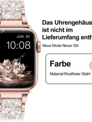 Leway Smartwatch-Armband "Smart Strap aus Metall für Apple iWatch"