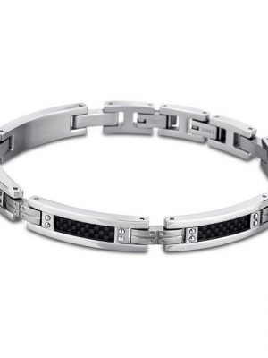 Lotus Style Edelstahlarmband "JLS1650-2-1 Lotus Style Armband schwarz silber" (Armband), Armbänder für Herren Edelstahl (Stainless Steel)