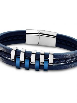 Lotus Style Edelstahlarmband "JLS1838-2-2 Lotus Style Armband silber blau" (Armband), Armbänder für Herren Edelstahl (Stainless Steel)
