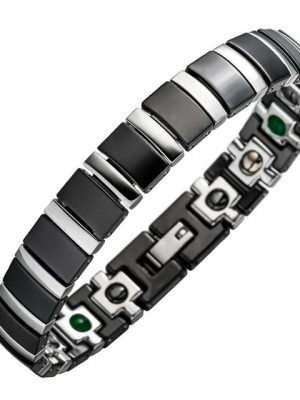 Lunavit Armband "Lunavit Magnet Armband Titan Jade schwarz-silber"