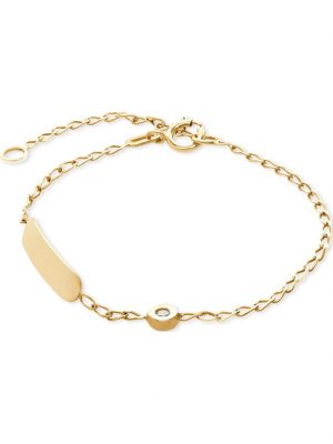 Mädchen-I.D.-Armband 375er Gelbgold 1 Zirkonia FAVS. Gelbgold