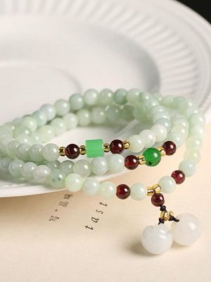 Mandarin Stories Armband "Jade-Perlen Armband", elegantes Wickelarmband aus Jade