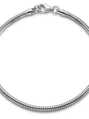 Materia Armband "Herren Damen Schlangenkette 3mm SA-141", 925 Sterling Silber, rhodiniert