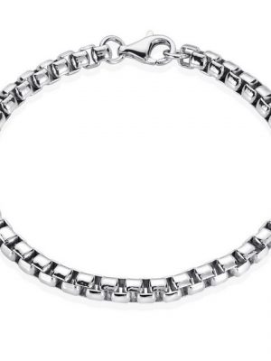 Materia Armband "Herren Silber Venezianerkette massiv SA-92", 925 Sterling Silber, rhodiniert