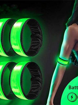 Mnöpf Armband "4 Stück LED Reflective Band leuchtarmband laufarmband Lichtband Kinder leuchtbänder Reflektorband Licht für Joggen Laufen"