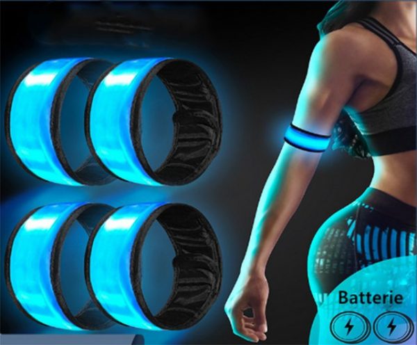 Mnöpf Armband "4 Stück LED Reflective Band leuchtarmband laufarmband Lichtband Kinder leuchtbänder Reflektorband Licht für Joggen Laufen"