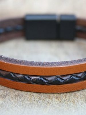 NAHLE Lederarmband "Herren Leder Armband" (1-tlg), aus Echtleder - mit Magnetverschluss für ein bequemes und sicheres verschließen