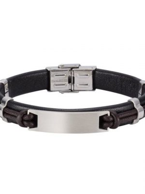 NOX Armband "Leder braun Edelstahl"