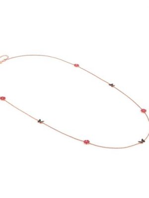 Nomination Halskette - SWEETROCK NATURE LONG NECKLACE - 148041/047 925 Silber vergoldet, Zirkonia rosegold