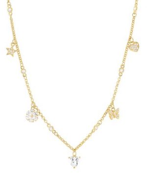 Nomination Halskette - SWEETROCK NATURE MIXED PENDANTS - 148040/048 925 Silber vergoldet, Zirkonia gold